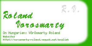 roland vorosmarty business card