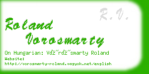 roland vorosmarty business card
